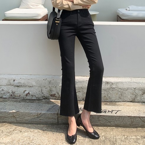 빼빼 여성용 데일리 허리속밴딩 부츠컷 면스판 팬츠