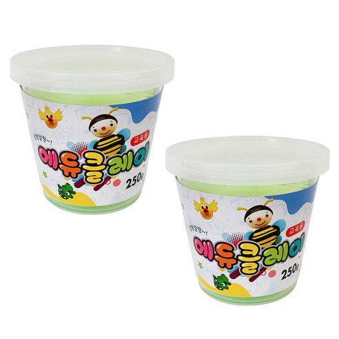 에듀클레이 유아용 클레이 2p, 연한연두, 250g, 2개