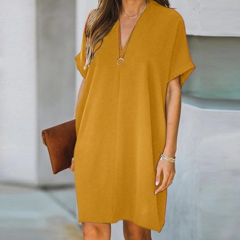 마더브띠 여성용 바캉스코디 브이넥 미디엄 원피스