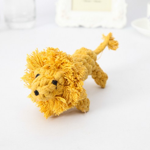 귀여운 강아지 터그놀이 로프 장난감 150 x 80 mm, 07 노란 사자, 1개