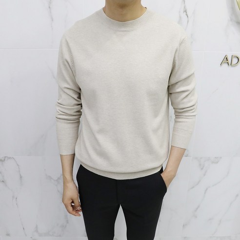 아도르클래식 남성용 R라운드 긴팔 니트 ZR