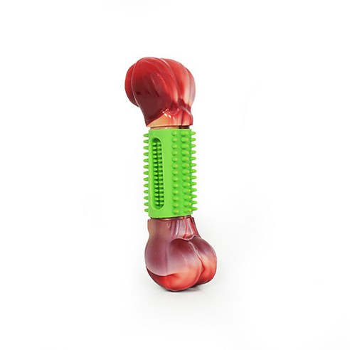 파이 강아지 라텍스 돌기 뼈다귀 장난감, GREEN, 1개