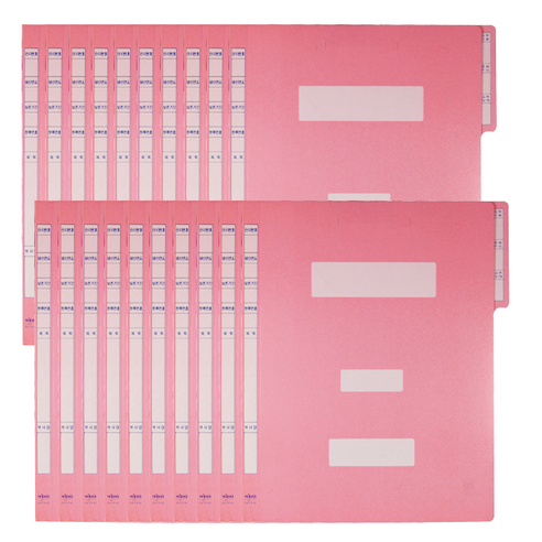 위즈오피스 P.P 스티커 정보파일, 분홍색, 20개