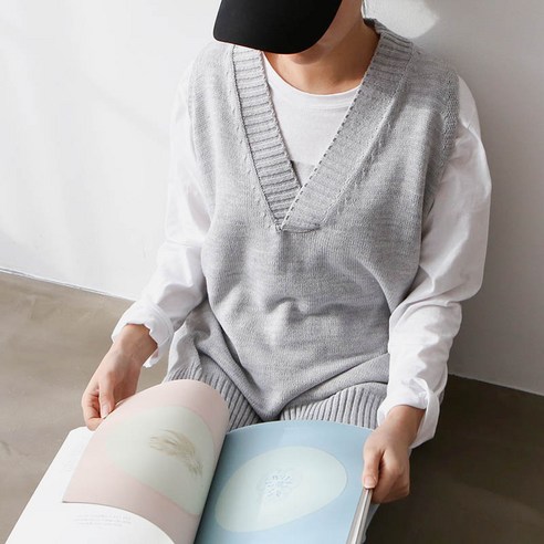 보리맘 언발 브이넥 베스트 니트 조끼 임부복 M586