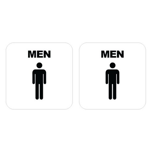 포맥스 심플 매장 안내 표지판 화이트, 2개, 남자화장실