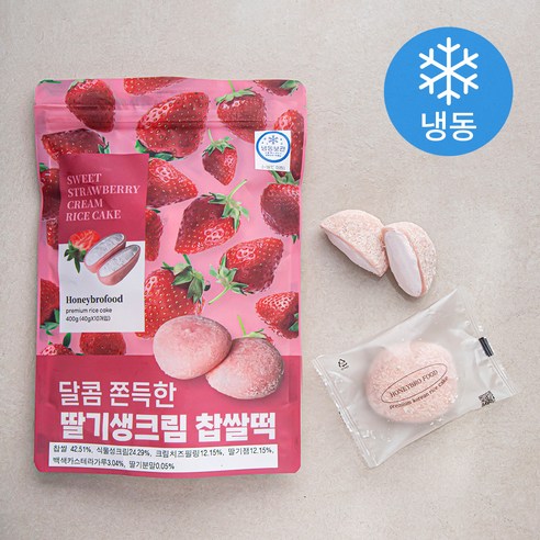 허니브로푸드 딸기 생크림 찹쌀떡 10개입 (냉동), 400g, 1개