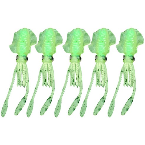로얄피쉬 소프트웜 오징어 루어 15cm RFS115032IK 5p, 그린, 16.4g