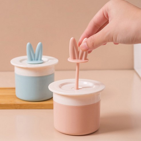 모나코올리브 라파스텔 레빗 세안 거품기 2종 세트, 1세트, 핑크, 스카이