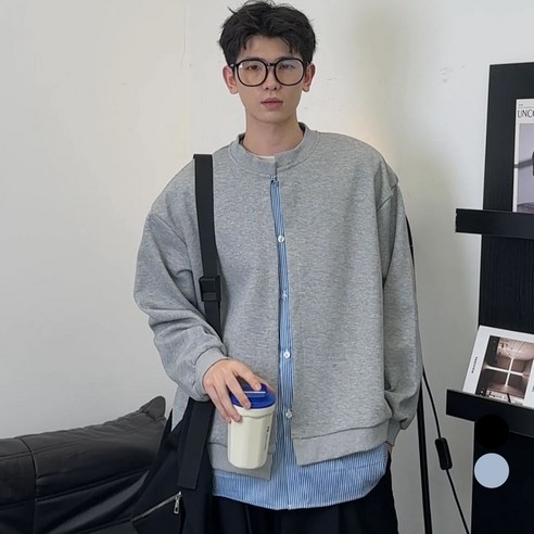 엘쏘 남성용 간절기 아우터 오픈 블루종 맨투맨 긴팔 가디건