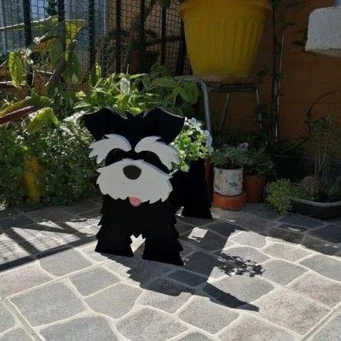 레오빈스 인테리어 화분 정리대 화단 받침대, 슈나우저블랙