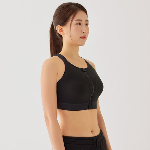 컴포트랩 빅사이즈 앞지퍼 하이서포트 하이넥 짚업 스포츠 브라
