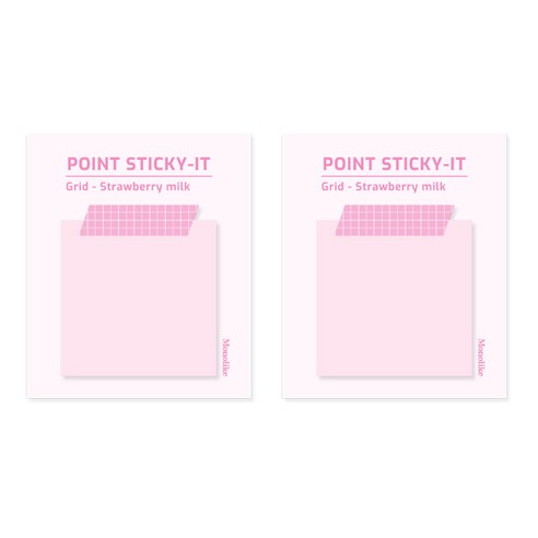 모노라이크 포인트 스티키 VER.2, Grid Strawberry milk, 1개입, 2개