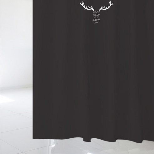 디자인수풀 북유럽 스타일 샤워 커튼 + 플라스틱 고리 12p + 커튼봉 풀세트, sc786(커튼), 화이트(봉)