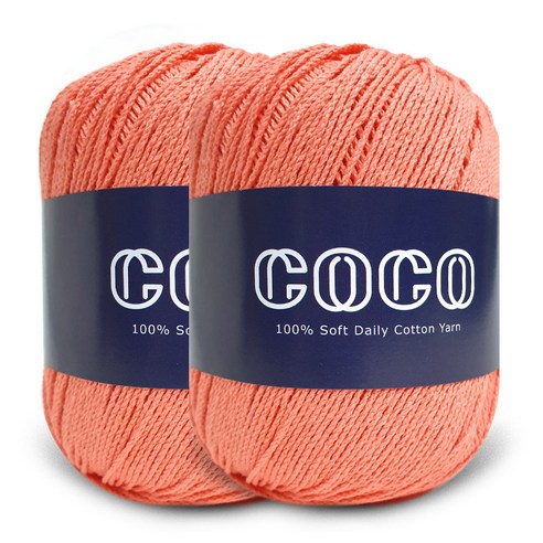 니뜨 코코 뜨개실 60g x 2p + 무료도안 세트, 107 코랄