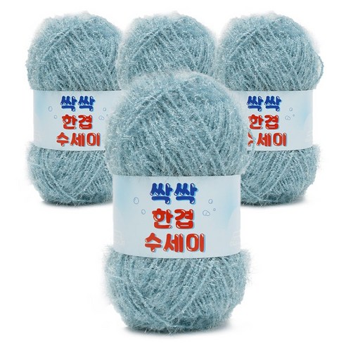 쎄비 싹싹 수세미 뜨개실 80g 4p, 356 밝은터키블루