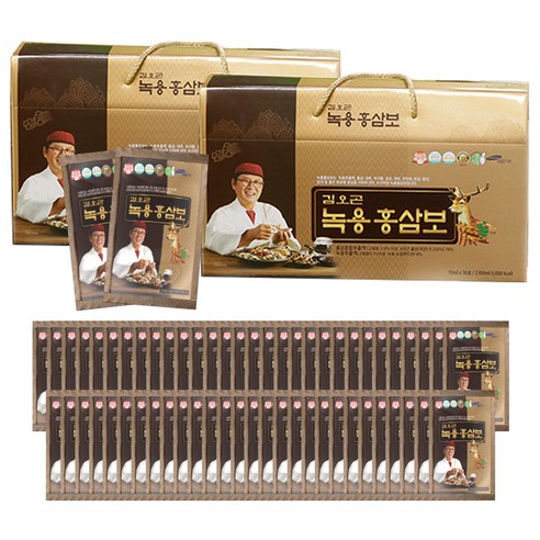 김오곤 녹용 6년근 홍삼보 70ml x 60p + 천삼 침향단 3.75g x 10p 세트, 1개