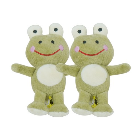 강아지 개구리 삑삑이 장난감 14 x 7 cm, 혼합색상, 2개