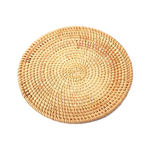 코쿼드 원형 라탄 테이블 식탁매트, 혼합색상, 대(20cm)