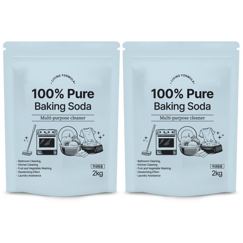 생활공식 100 Pure 베이킹소다, 2kg, 2개
