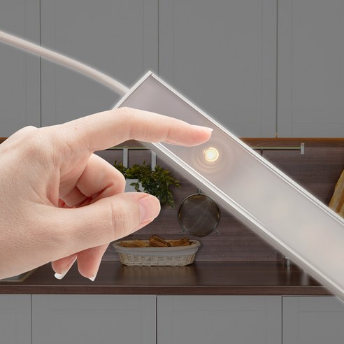 파인라이트 밝기조절형 슬림터치 온 다용도 LED 조명 8W 400mm, 1개, 아이보리빛(주백색)