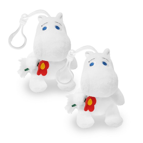 무민 가방 고리 인형 2p, 화이트, 12cm