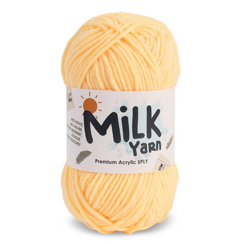 니뜨 밀크얀 뜨개실 50g, 23 연노랑, 1개