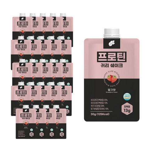 논앤밭위드 프로틴 귀리쉐이크 딸기맛, 30g, 30개