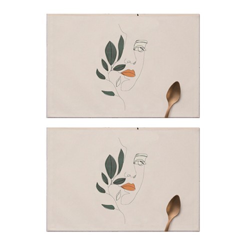더플로우 북유럽 만다린 아트 테이블 플레이스 매트 2p, 01, 45 x 30 cm