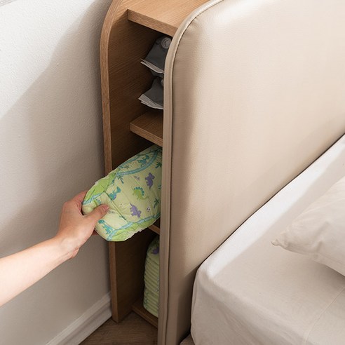 안락한 휴식과 효율적인 수납을 동시에, 삼익가구 루시 LED 수납 저상형 침대 프레임