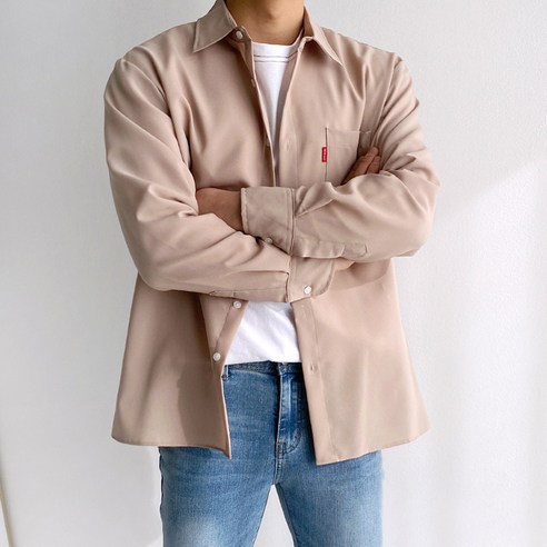 머시따 남성용 포켓 택 포인트 긴팔셔츠