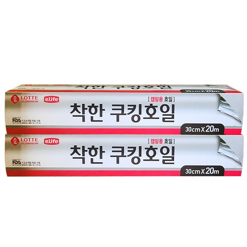 롯데이라이프 착한 캠핑호일 30cm x 20m, 2개