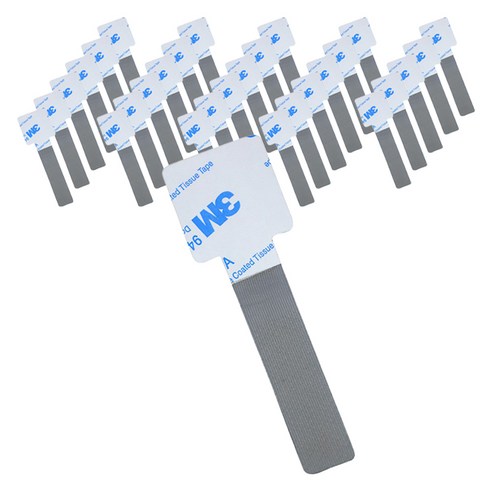 메이크마인 다용도 전선 케이블 정리 클립 벨크로, 그레이, 30개