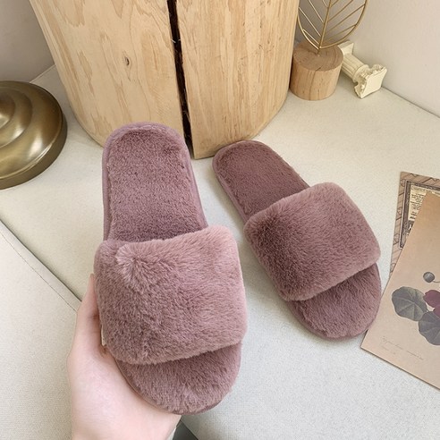 여성용 부드러운 패션 털 슬리퍼