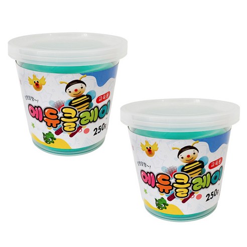에듀클레이 유아용 클레이 2p, 초록, 250g, 2개