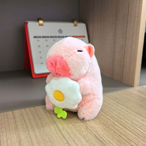 아이끌레 스타일 카피바라 봉제인형 키링, 09 프라이꽃, 1개, 12cm
