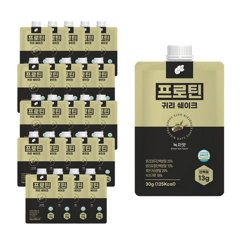논앤밭위드 프로틴 귀리쉐이크 녹차맛, 30g, 30개