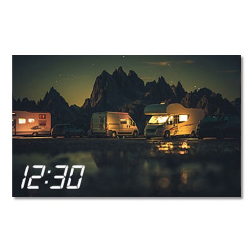 홈마인 LED 캔버스 프린팅 액자 시계 캠핑, 800-HM-CAMPING-28