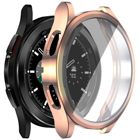 디지지 스마트워치 TPU 풀커버 실리콘 케이스 44mm, 로즈골드