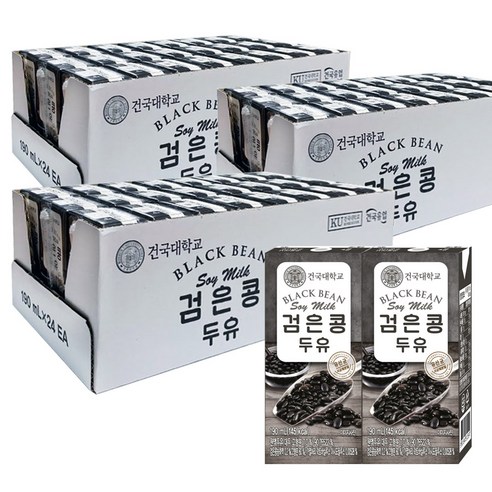건국대학교 두유 검은콩, 190ml, 72개