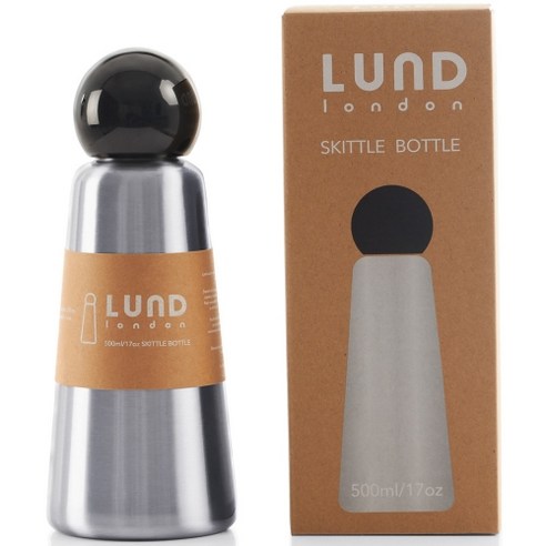 룬드런던 스키틀보틀 보온보냉병, 스텐인리스 스틸 + 블랙(7315), 500ml