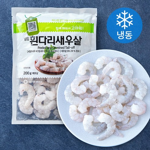 베트남산 흰다리새우살 (냉동), 1개, 200g(51 / 70)
