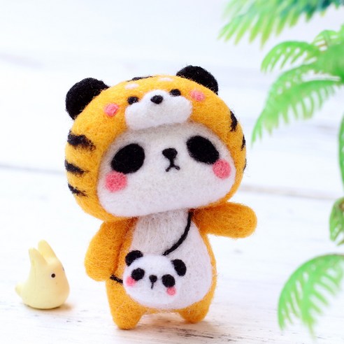 아트조이 DIY 양모펠트 키트, 1세트, 호랑이판다