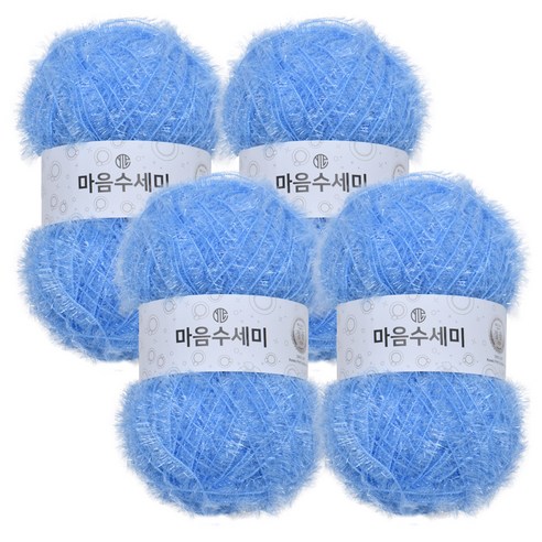 브랜드얀 마음 수세미 뜨개실 4p, 35 캐시미어블루