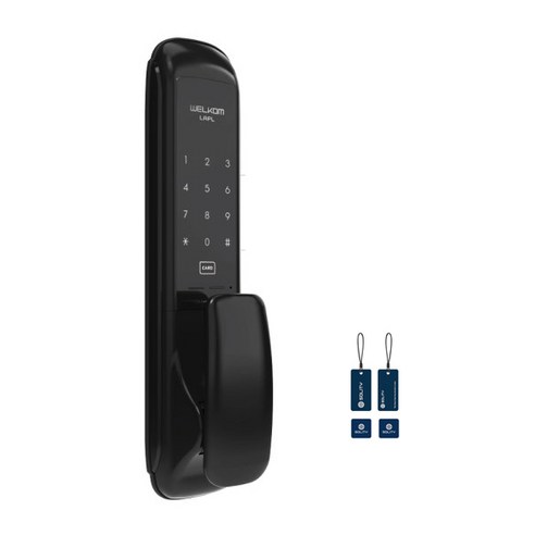 웰콤 라이프 플러스 LAPL 푸시풀 도어락 WSP-1500 + 카드키 4p