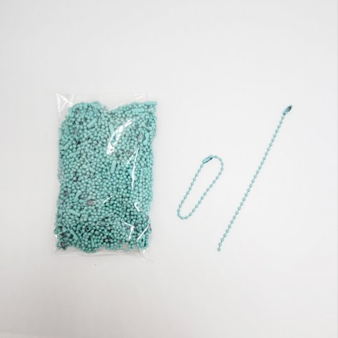 마다꾸미 볼체인 컬러군번줄 줄구슬 10cm, 민트, 50개