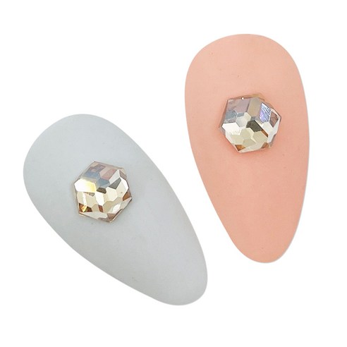 메이브라운 대용량 네일스톤 육각 6mm 50p, 골드, 1세트