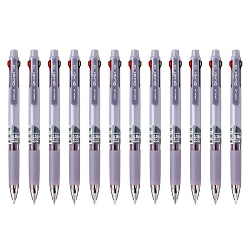 라인플러스 M3 3색볼펜 0.38mm 12p, 다크퍼플, 1개