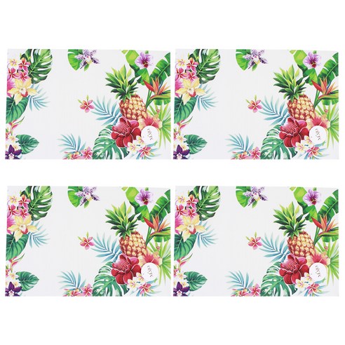 레벤쿠첸 일러스트 PVC 테이블매트 4p, 트로피칼, 45 x 30 cm