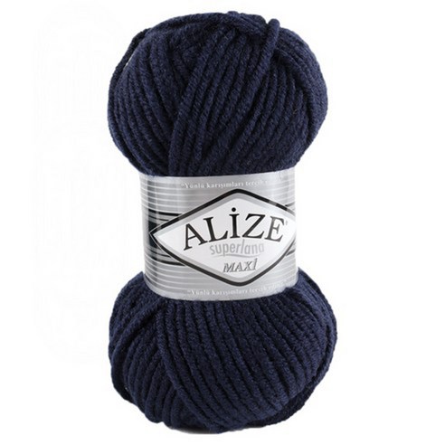 alize yarna 슈퍼라나 맥시 뜨개실, 58 네이비, 1개