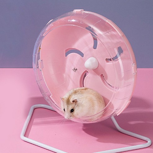 딩동펫 햄스터 무소음 런닝휠 쳇바퀴, 핑크, 1개
